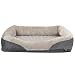 Niubya Large Orthopedic Dog Bed, Waterproof Memory Foam Pet Bed with Removable Washable Cover, Free Chewy Toy and Bath Brush, Great for Large Dogs and Cats, Grey, 38x28 Inches