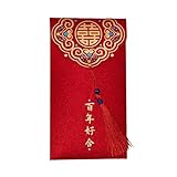 DTREELS Roter Umschlag, traditionelles chinesisches Doppelglück, rote Tasche, Glücksgeld, Hong für Hochzeit, Bao-Umschläge, Zubehör, Luc Card