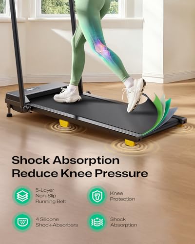 UREVO Walking Pad, 9% Incline Under Desk Treadmill with HIIT Program for Home and Office, 3 in 1 Foldable Treadmill with Remote Control, LED Display