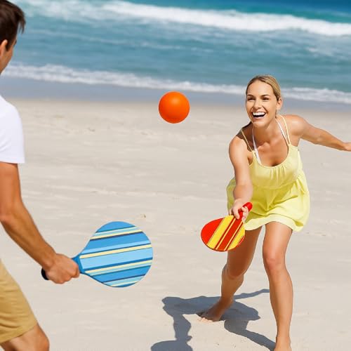5 Stücke Ersatz Strandbälle Paddel Ersatzbälle Zusätzliche Bälle für Outdoor Aktivitäten, Unterschiedliche Farben mit Hohe Sichtbarkeit