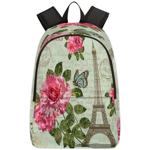 Sac à dos rétro Paris TropicalLife 17,4 L pour ordinateur portable et loisirs
