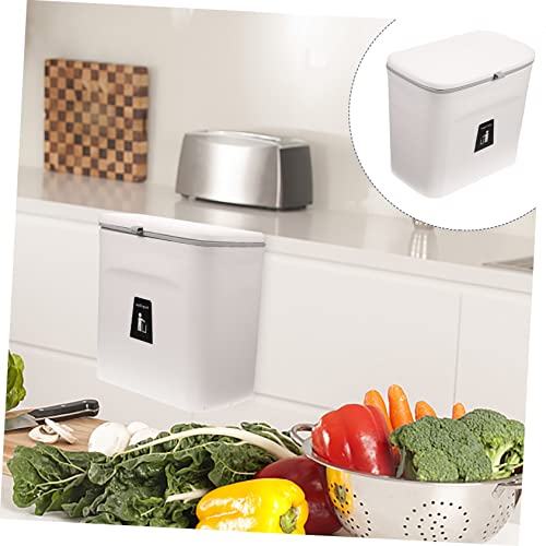 Caneca de basura rectangular blanca para pared STOBAZA miniatura 7