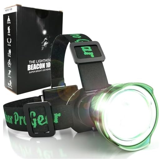 Outdoor Pro Gear Led Headlamp Flashlight [3-AA Batteries Included] Super Bright Zoomable Spotlight Head Lamp for Caving Hunting Hiking Camping. for Men and Women. Emergency Supplies (Green)