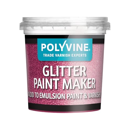Polyvine Glitter Paint Maker 75g – Decorative Glitter Paint Additive to Mix with Topcoat or Varnish for Sparkly Decorative Finish to Painted Surfaces, Walls, Fabric, Paper, Metallic Paints & More