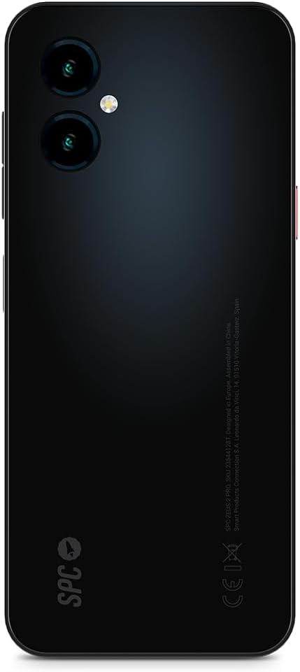 Back view of the SPC Zeus 2 Pro Smartphone, showing the dual camera module and the SPC logo.