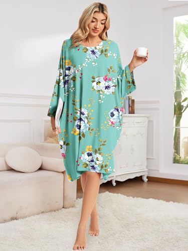 Image of CRIPOM Plus Size Moo Moos for Women Oversized Sleep Shirts for Women Oversized Nightgown with Pocket Fit S-5XL
