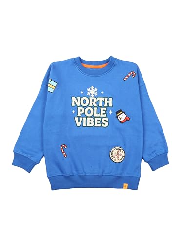 Image of KiddoPanti Boys Solid Round Neck Full Sleeve Fleece Sweatshirt | 60% Cotton 40% Polyester | Soft Warm Winter Pullover | Ribbed Cuffs & Hem | Casual Winter Sweatshirt for Kids
