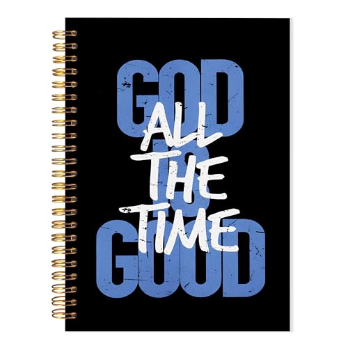 LADOCK God Is Good All the Time Christian Spiral Notebook, Retro Bible Verse Journal, Christian Gifts for Women Men, Church Notes Notebook, Religious Prayer Journal for Woman, 5.5x8.3