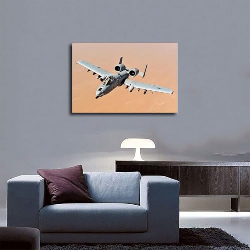 Impression sur toile A10 Thunderbolt II - Décoration murale avion militaire cadre