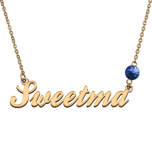 HUAN XUN Custom Choker Birthstone Sweetma Name Necklace Best