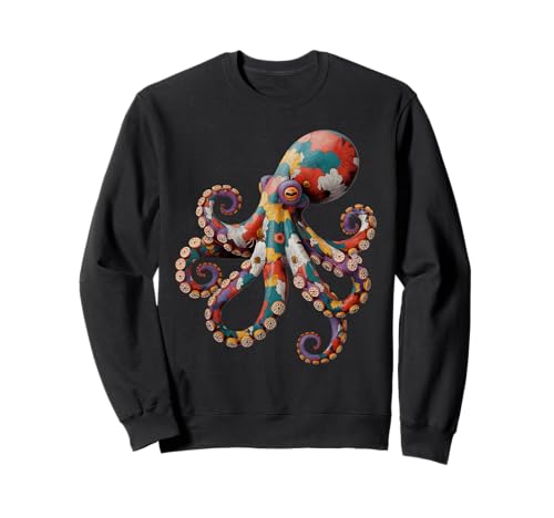 Pulpo Flores Flores Calamar Kraken Buceo Vintage Sudadera