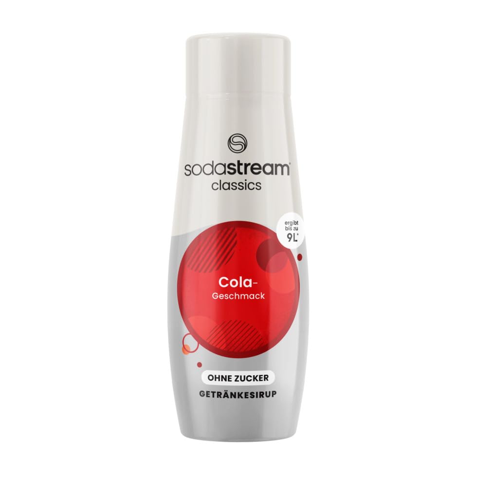 SodaStream Jarabe de cola sin azúcar, 1 botella de 9 litros de bebida preparada, preparado en segundos y siempre fresco, 440 ml