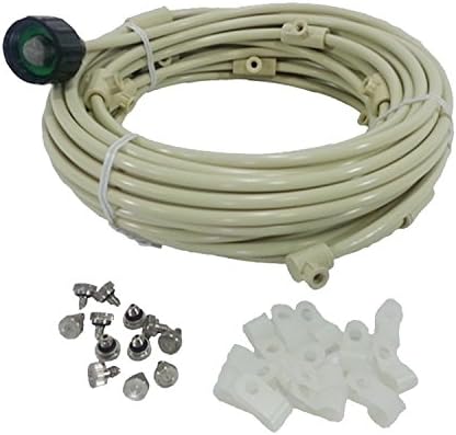 Patio Misting Kit - Pre- Assembled Misting System - Cools temperatures by up to 30 degrees - Brass/Stainless Steel Mist Nozzles - For Patio, Pool and Play areas (36 ft - 8 Nozzles)