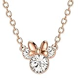 ディズニー ミニーマウス ジュエリー 金メッキ キュービックジルコニア ネックレス ミッキーの90周年記念 ピンク