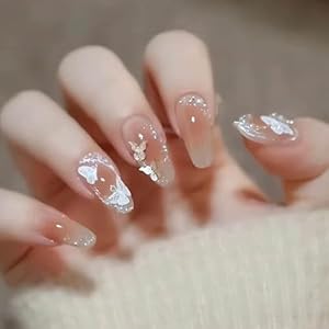 Hkanlre Blush Press on Nails Cute C...
