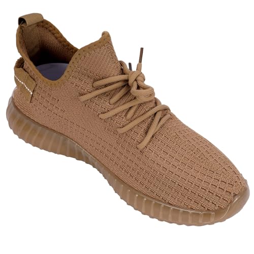 Image of Glemia Knitted Athletic Sneakers, Breathable Mesh Upper, Lightweight Athleisure Knitted Active Wear Slip-On Sneaker Shoes for Sports, Athletics, and Walking Shoes (Multicoloured)