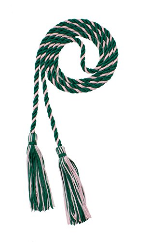 Image of Graduation Honor Cord - DK Green /LT Pink - Every School Color Available - Made in USA