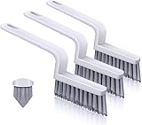 Lumkew Grout Cleaner Brush,Hard Bristle Grout Cleaning Brushes Scrubber for Tile Floors Bathroom Shower, Black, 3 Pieces