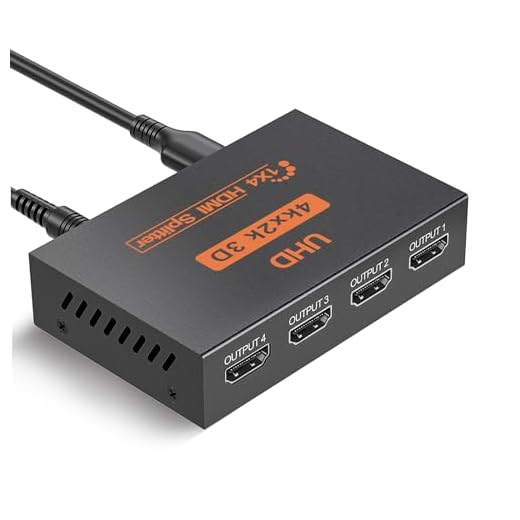 Splitter HDMI 1 in 4 out - Splitter HDMI a 4 vie con Supporto 3D 4K 1080P - Splitter Video HDMI 1X4, Splitter HDMI a 4 Porte per PS3/4, Xbox, HDTV, lettore DVD, Monitor, Proiettore