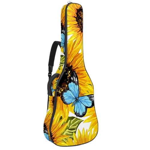 Housse de guitare acoustique 106,7 cm motif grenouille et organiseur de sac multicolore intégré