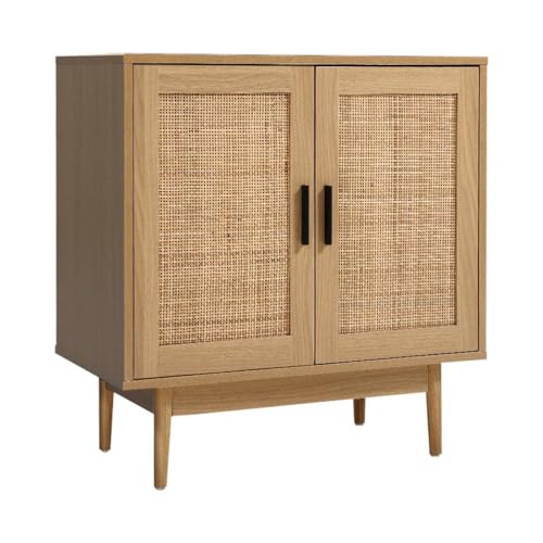 Artiss Buffet Sideboard Rattan with Door and Adjustable Inner Shelves Pantry Cupboard Corner Cabinet, Kitchen Storage Table Display Organizer Dining Furniture Living Room Home