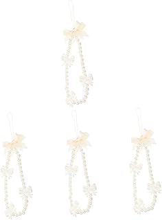 Gatuida 4 Peças Cordão De Telefone Pérola Pulseira De Pulso Com Contas Para Telefone Decoração De Pérola Telefone Pendurado Decoração Arco Nó Telefone Pendurado Corda DIY Pingente