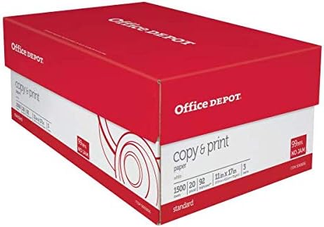 Office Depot® - Copy Paper - Ledger Paper Size, 104 - US /92 - Euro Brightness, 20 lb, White - Paper - 18" x 11.4" x 6.4