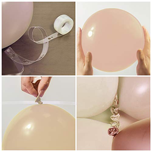Nalwort Macaron Pink Balloon Kit 134PCS 18In 12In 5In Macaron Orange Metallic Rose Gold Balloon Arch Garland For Festival Picnic Family Engagement, Wedding, Birthday Party, Orange Theme Anniversary Celebration Decoration