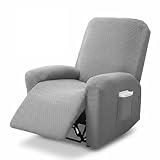 Luqixcey 4-Piece Stretch Armchair Covers with Pockets,Stretchhusse für Relaxsessel, Stretch Sessel Überzug mit Taschen, Sessel Bezug, Sofabezug, für Fernsehsessel Liege Sessel