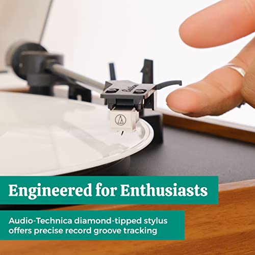 Electrohome Montrose Wireless Vinyl Record Player 2-Speed Belt-Drive Turntable, With Audio-Technica Stylus, Bluetooth, Vinyl-To-Mp3 Recording, Speed Control Motor, Built-In Preamp, Wood Plinth (Rr36) #TOP2