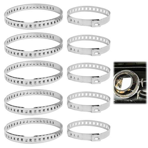 10 Piezas Abrazaderas para Juntas Homocinéticas de Coche, Incluye 5 Grandes y 5 Pequeñas, Abrazaderas de Acero Inoxidable, CV Abrazadera para Guardapolvo, Ajustables, para la Mayoría de Vehículos