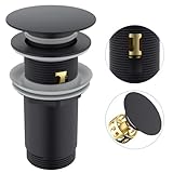 HanCrobiyx Ablaufgarnitur Waschbecken mit/ohne Überlauf, Pop Up Ablaufventil...