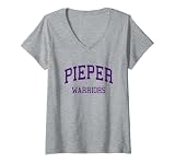 Womens Pieper High School HS San Antonio TX Retro V-Neck T-Shirt