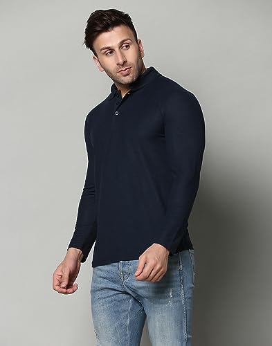 Image of INKKR Full Sleeve Men's Solid Polo Neck T-Shirt Combo