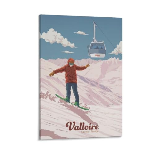 Affiche Valloire planche à neige pour déco de chambre et bureau 40x60 cm