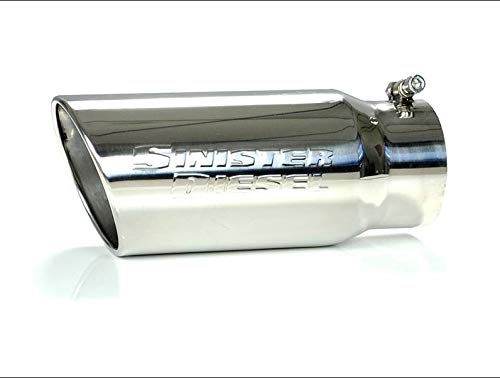 SINISTER DIESEL POLISHED 304 STAINLESS STEEL EXHAUST TIP (4  TO 5 )