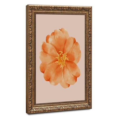 Impression botanique orange pour habiller un grand mur vide de salon ou chambre