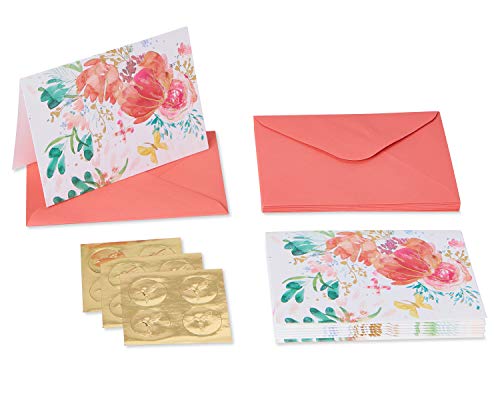 Papyrus Cartões em branco com envelopes, aquarela floral (10 unidades)