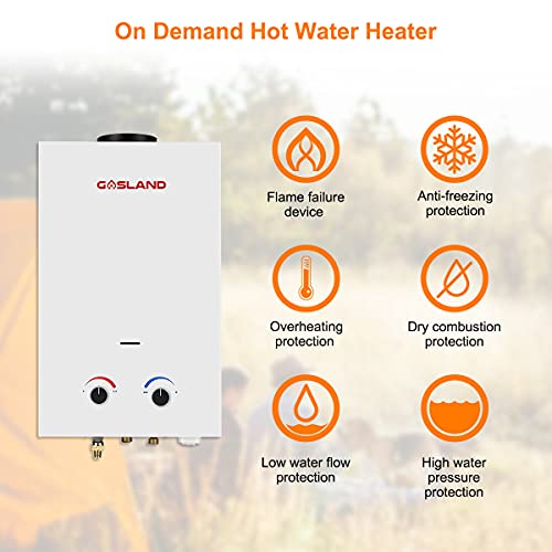 Propane Water Heater 8L, Gasland Outdoors Bs211 2.11 Gpm Portable Gas Water Heater, Instant Propane Water Heater, Rv Camping Water Heater, Overheating Protection, Easy To Install #TOP3