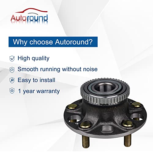 Autoround 512188 Rear Wheel Hub And Bearing Assembly Replacement For 2004-2008 Acura Tl, 2003-2007 Honda Accord 5 Lug Pair #TOP1