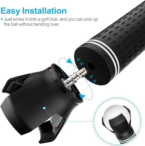HH-GOLF 3-Zinken-Golfball-Retriever-Greifer, Saugnapf, Ballpicker, oberes Werkzeug für Putter, einfache Installation