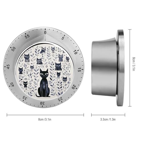 Temporizador de gato negro no requiere pilas: sistema mecánico y fijación magnética 3
