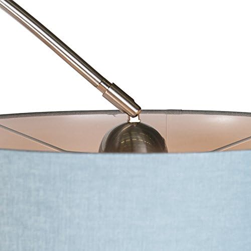 Qazqa QAZQA - Modern Booglamp staal met kap 35|35|20 blauw verstelbaar - XXL | Woonkamer | Slaapkamer | Keuken - Metaal - E27 Geschikt voor LED - Max. 1 x 60 Watt photo 3