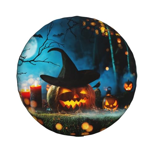 Image of Halloween Spare Tire Cover Halloween Pumpkins Tire Cover Universal Wheel Protectors Wheel Covers for Rv Camper Travel Trailer SUV Truck 16 Inch