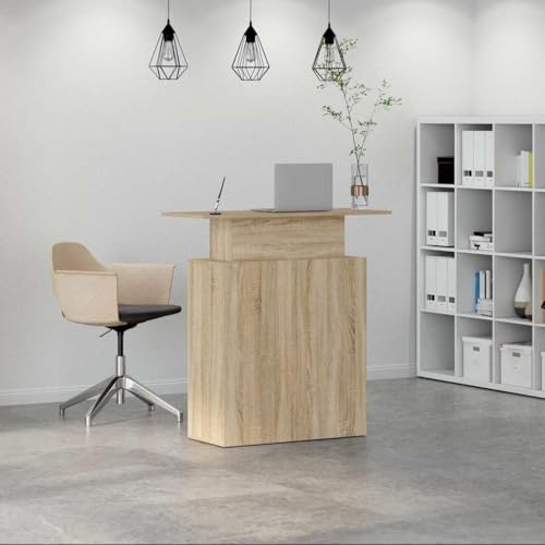 Meuble de réception en bois robuste chêne Sonoma 100 cm de large