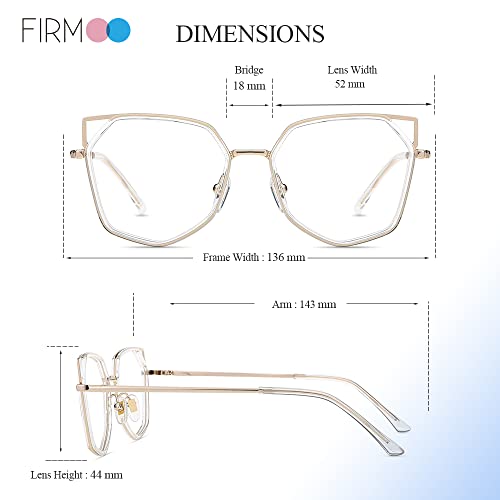 Firmoo Cat Eye Blue Light Blocking Glasses Women, Anti Eye Strain Anti Glare Clear Computer Glasses For Digital Screens With Uv Protection #TOP3