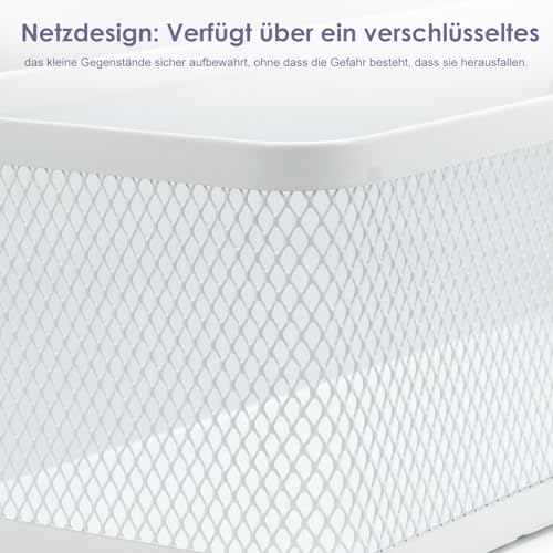 Trintion Nachttisch-Organizer aus Metall multifunktionaler Aufbewahrungskorb für Etagenbetten zur Aufbewahrung von Mobiltelefonen Büchern und Fernbedienungen (Weiß)