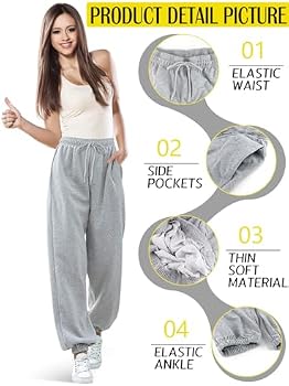 Pantalon de jogging pour femme - Gris - Survêtement chaud en pur coton - Taille 34-52 Gris