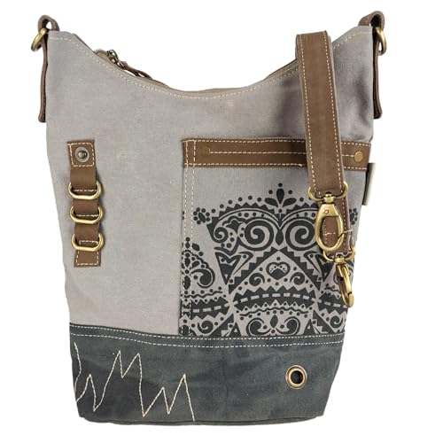 Sunsa Damen Tasche Umhängetasche, Handtasche aus Canvas & Leder. Nachhaltige Produkte, Groß Vintage Shoulder Bag, Schultertasche, Segeltuch Crossbody, Geschenkideen für Frauen/Mädchen