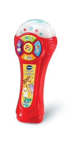 VTech - Baby Micro des P'tits Loulous, Microphone sans Fil Qui Change de Couleur et Amplifie la Voix, Jouet Karaoké Bébé, Effets Lumineux, Cadeau Enfant...